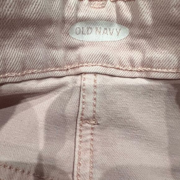 Old Navy jean mini skirt button up raw hem pink blush size 12 - Picture 10 of 12